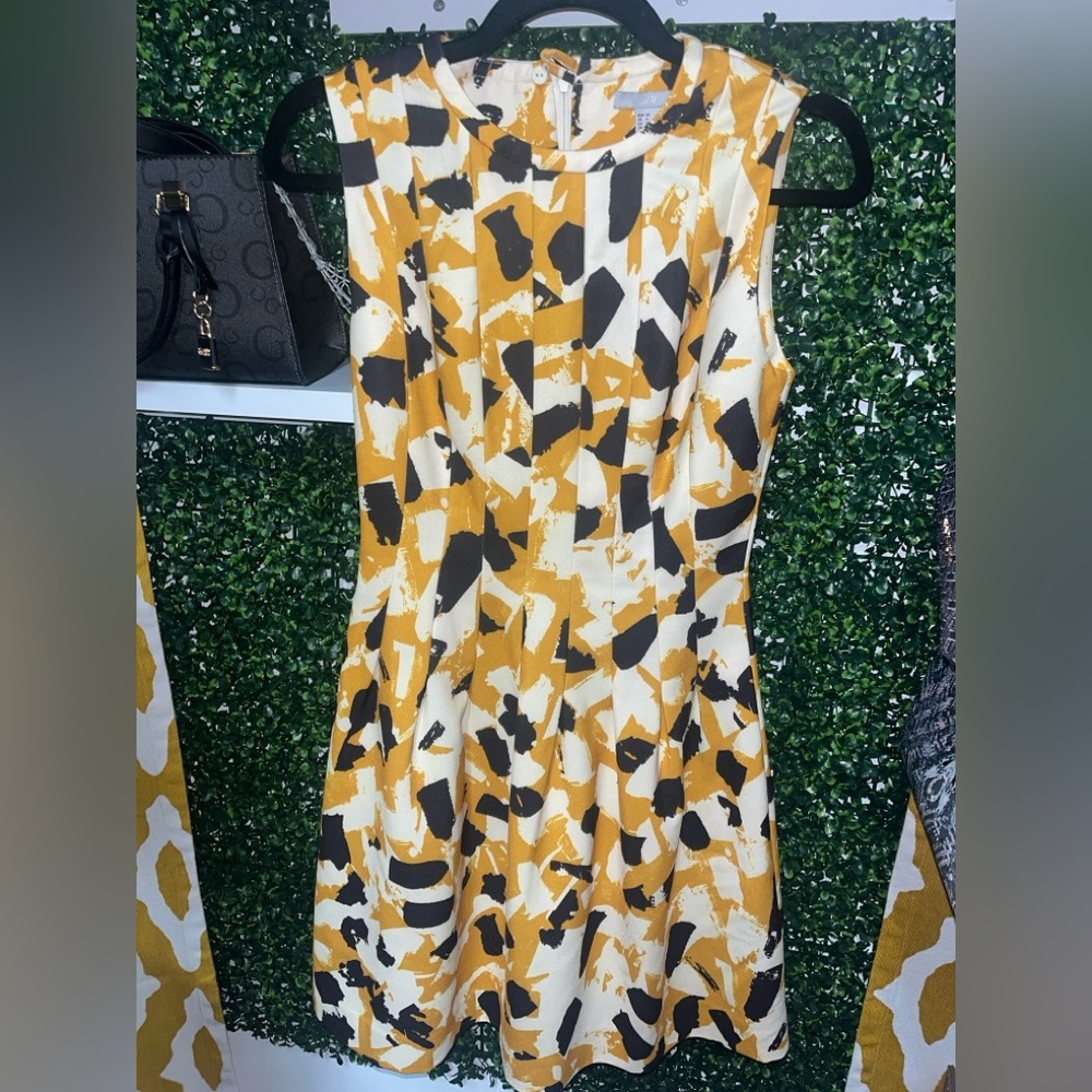 H&M Mustard and Black Patterned Top